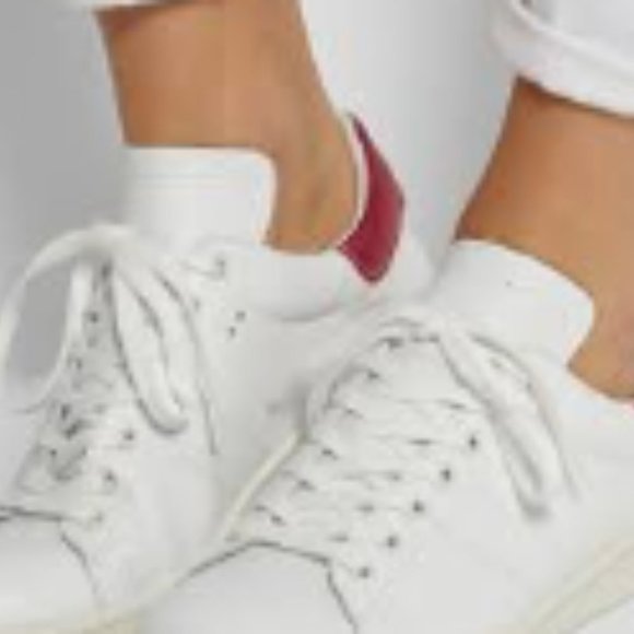 VINCE Leather Low-Top kicks red And white sneakers Size 9 M (11 W) - Picture 2 of 6